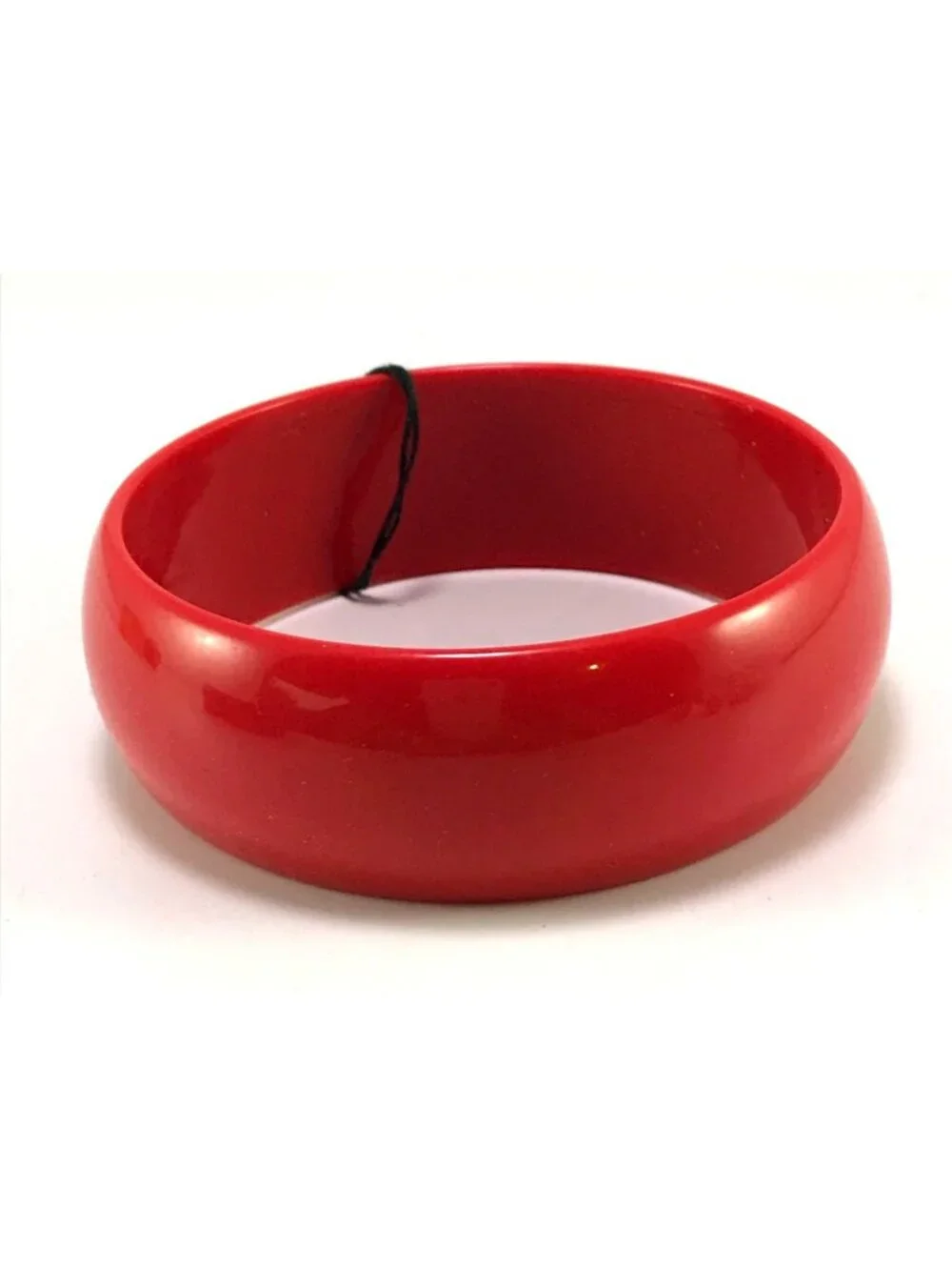 New With Tag Wide Cherry Red Lucite Bangle Bracelet  Glows Bright Orange Under U